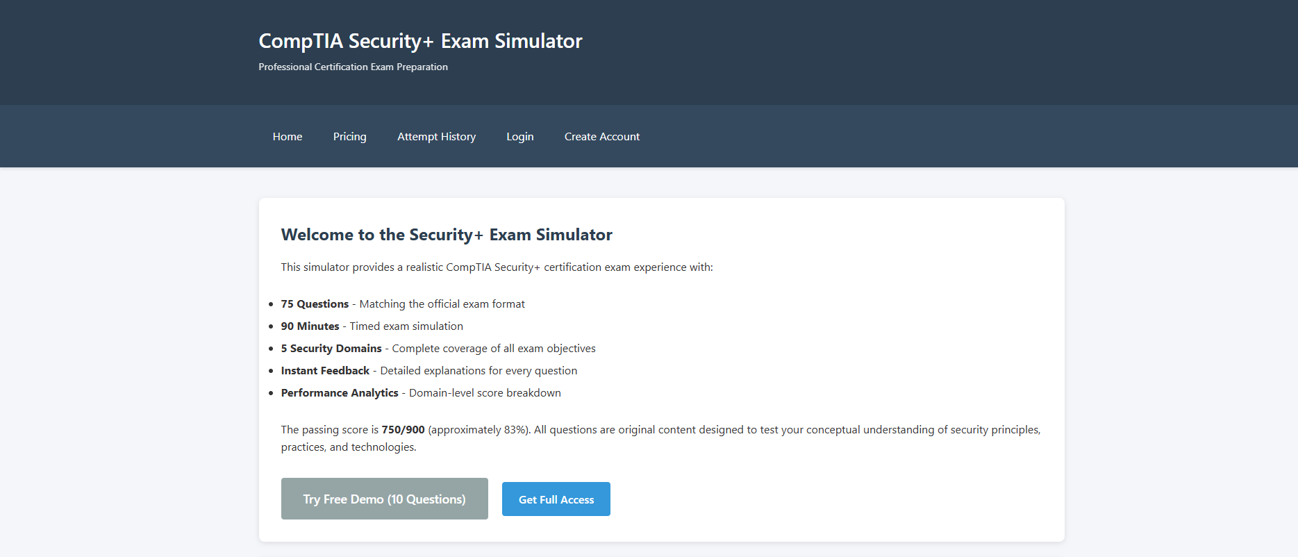 SecurityPlusSimulator.com preview